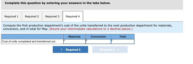 production department is added at the beginning of processing in that department.