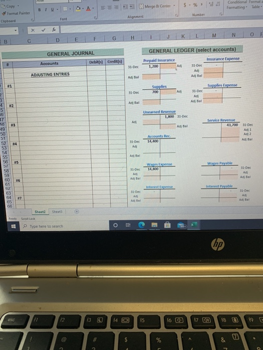 I J K L M H Required: 12/31/2019 Adjusted Trial Balance Di