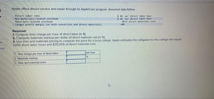  Apple offers device service and repair through its AppleCare program Assumed