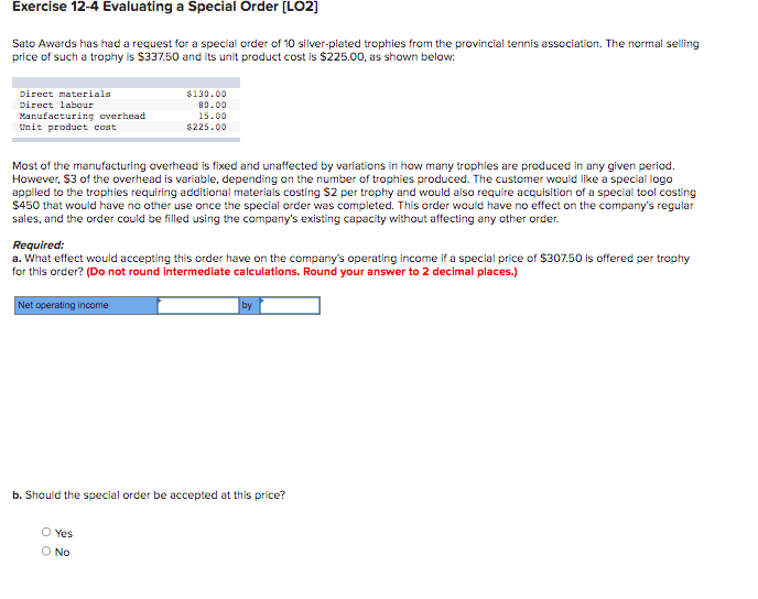  Sato Awards has had a request for a special order of