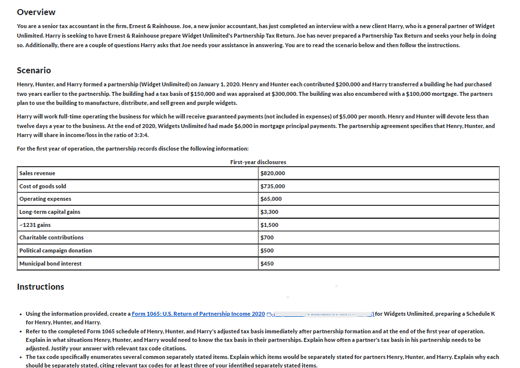  **create a Form 1065: U.S. Return of Partnership Income 2020 G**Overview