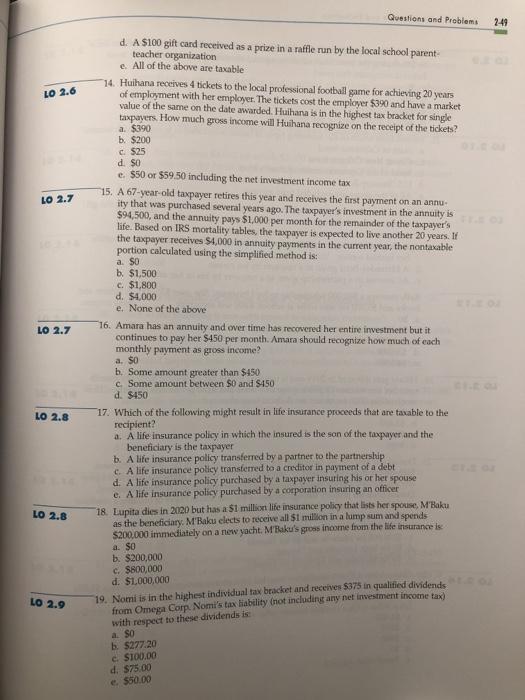 tax law is: a. All items specifically listed as income in the