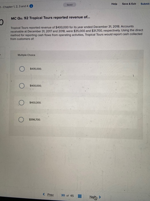  Seved Help Save & Exit Submit 1 - Chapter 1 2.