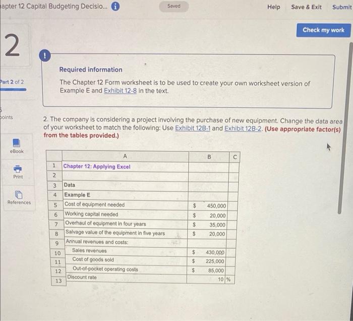 help w/ b and c pleaseee apter 12 Capital Budgeting Decisio... i