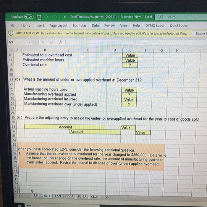 Excel Search File Home Insert Page Layout Formulas Data Review View HelpDYMO