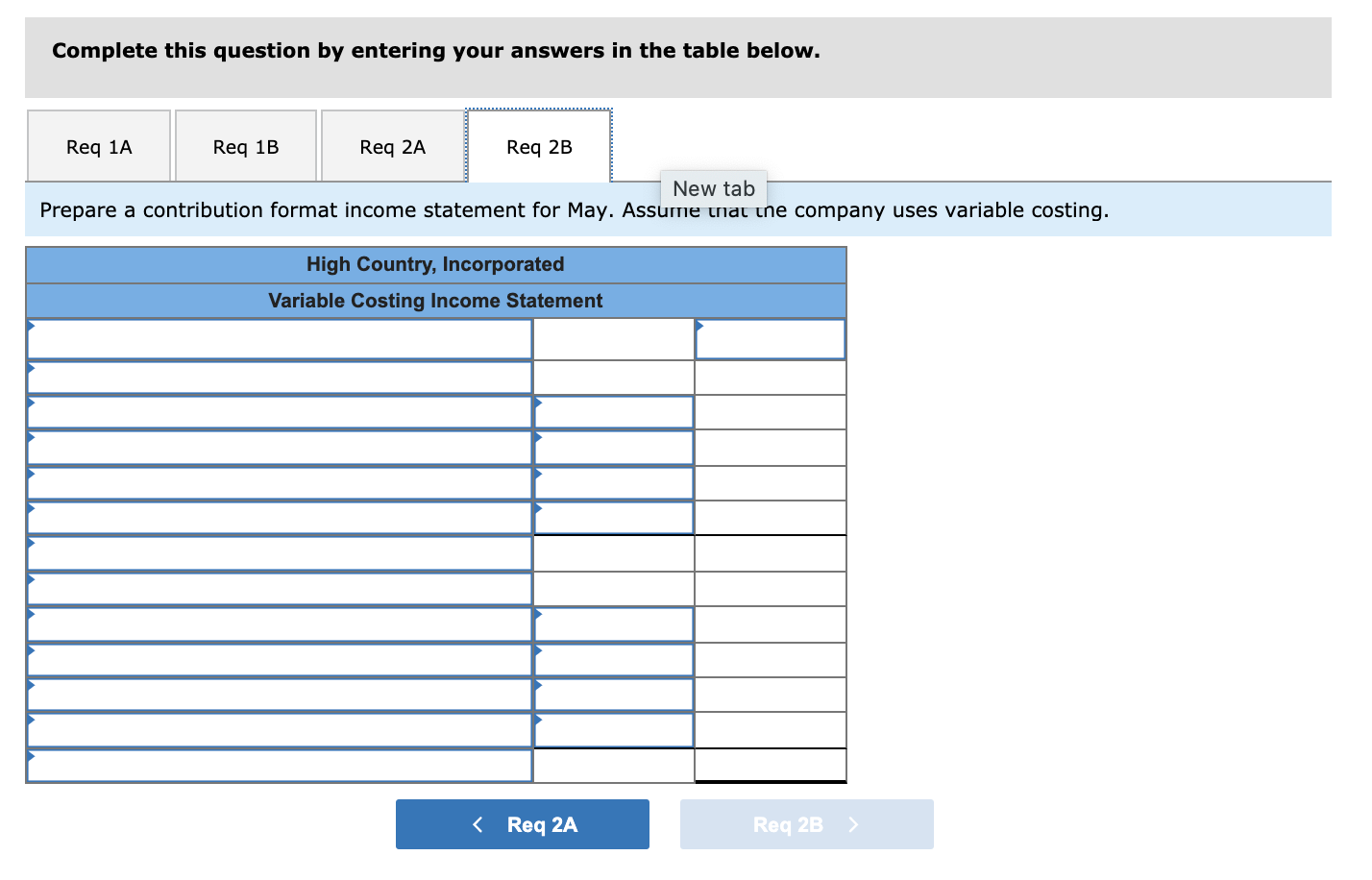 will be marketed throughout the United States. The following cost and revenue