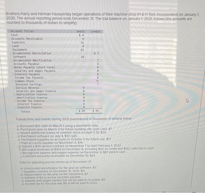 please help with this multi-part question, thank you for your time. Brothers