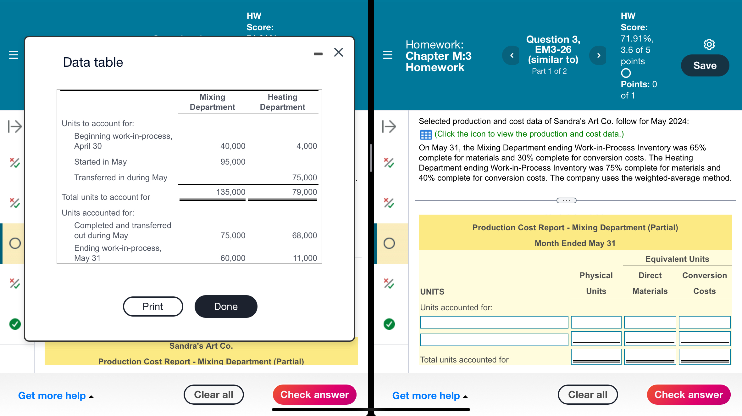  HW HW Score: Data table Homework: Chapter M:3 Homework Score: 71.91%,