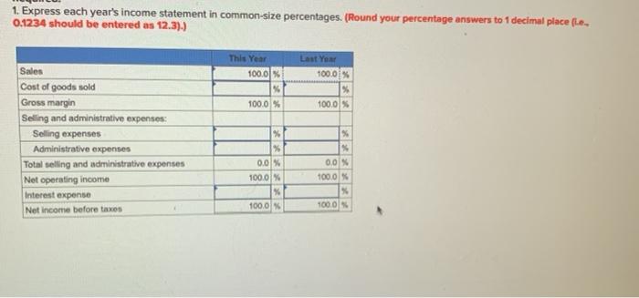 of Toronto: McKenzie Sales, Ltd. Comparative Income Statement This Year Last Year