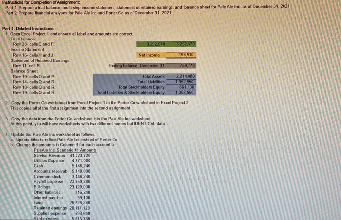 Part 1 & Part 2. Instructions for Completion of Assignment: Part 1