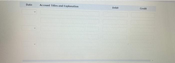 depreciation. The company's fiscal year end is December 31. The following transactions
