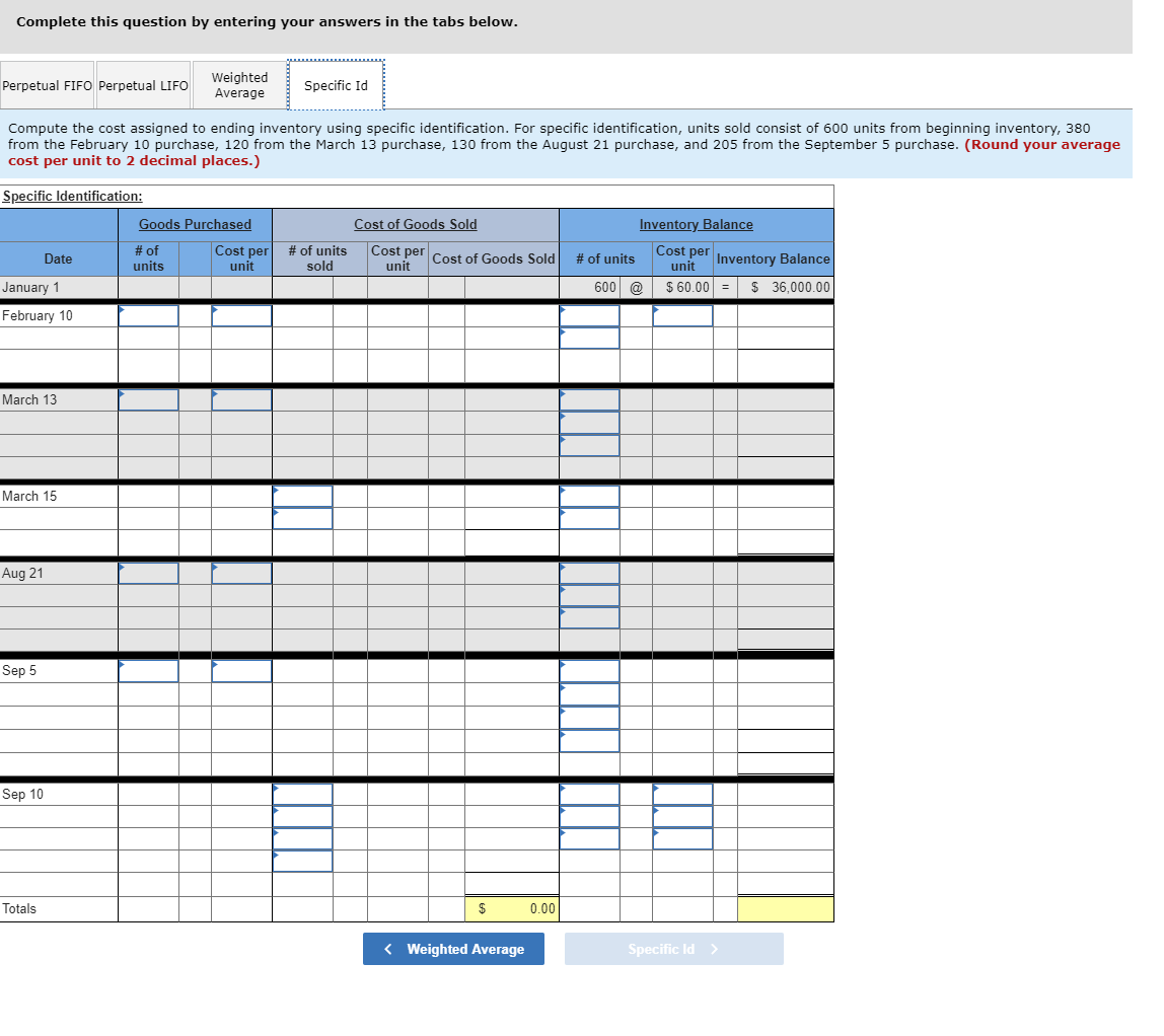 21 purchase, and 205 from the September 5 purchase. (Round your average
