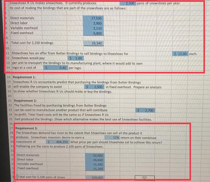  please answer requirement 3 B D E G H 1 2