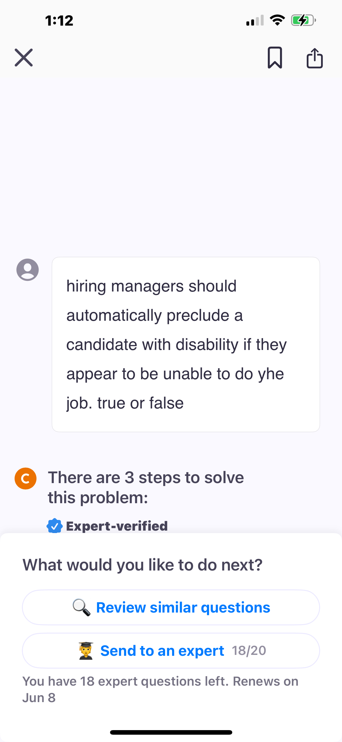  1:12 (4) 8 hiring managers should automatically preclude a candidate with