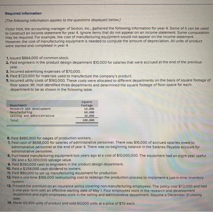  I need the solution to this problem. Required Information [The following