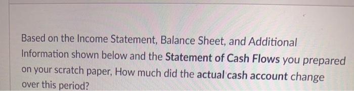 the Operating cash flows? Income Statement UCF Bicycle Vending Machine Company For