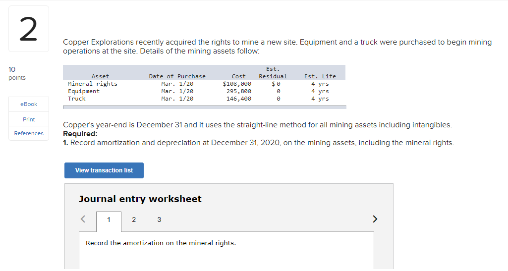 Copper Explorations recently acquired the rights to mine a new site. Equipment