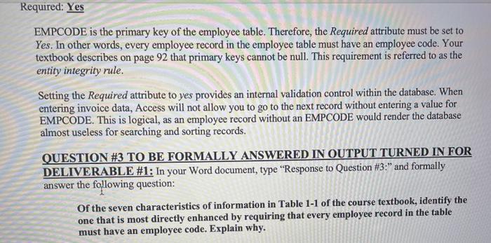 Question 5, also uses table 1-1 Relevant Reliable Complete Timely Understandable Verifiable