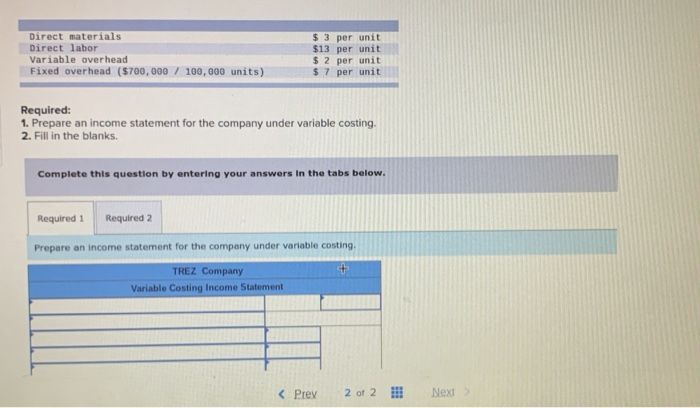 Income LO P2, P3 Trez Company began operations this year. During this