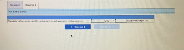 absorption costing income statement for this year follows. $3,600,000 Sales (80,000 units