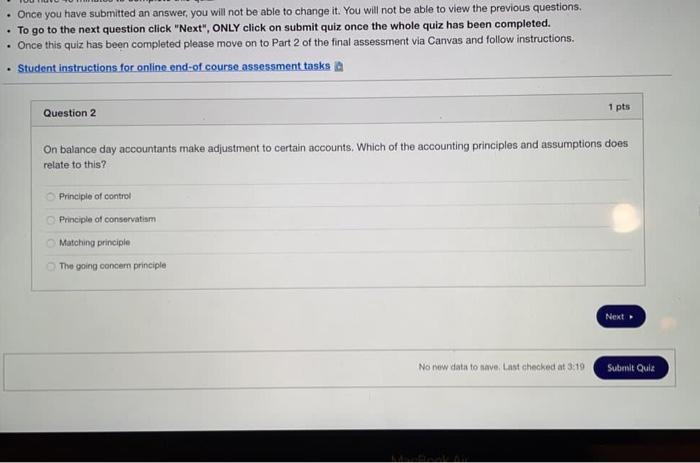 Once you have submitted an answer, you will not be able