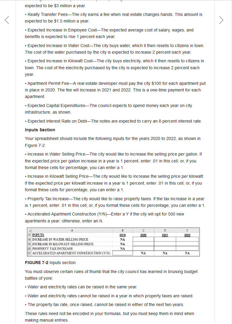 produce a spreadsheet that models the college town's financial situation. Then, in
