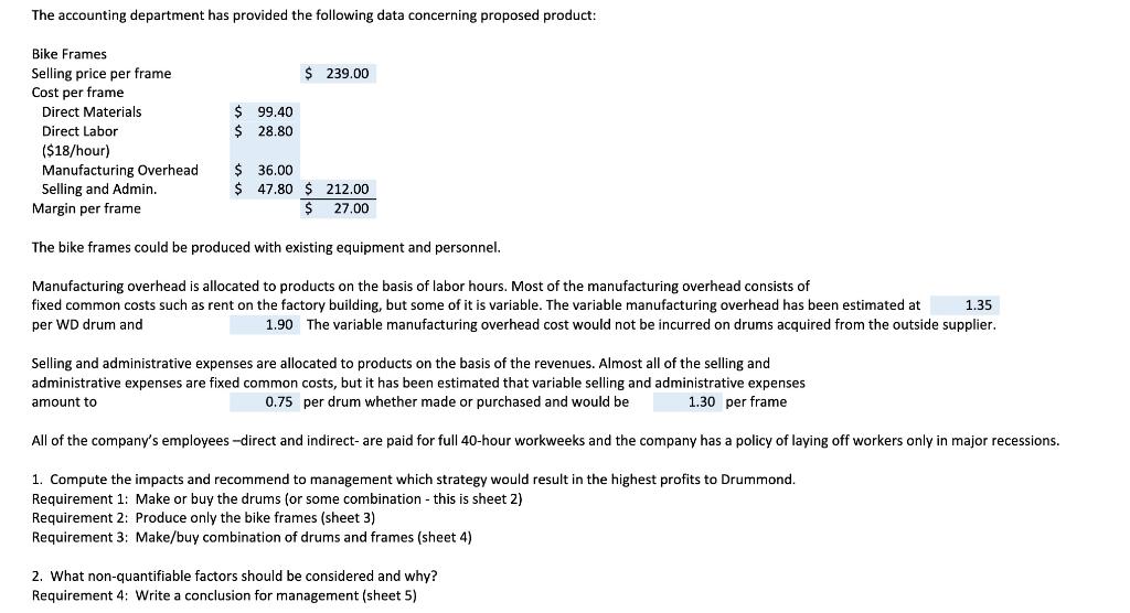 considered and why? Write a conclusion for management. Canisters Inc. sells a