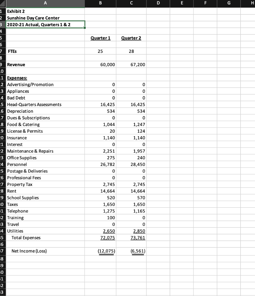  Using the information above answer the question below. Please show excel