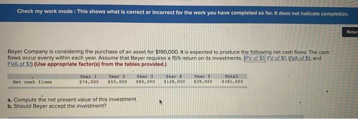  Check my work mode : This shows what is correct or