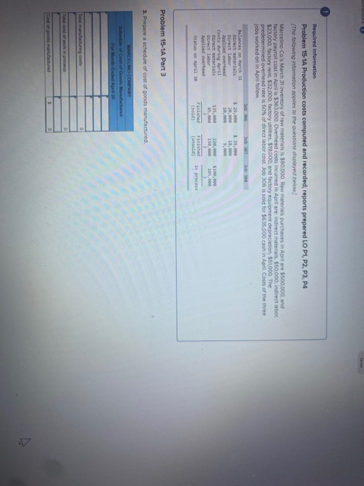 displayed below) Marcelino Co's March 31 inventory of raw materials is $80,000.