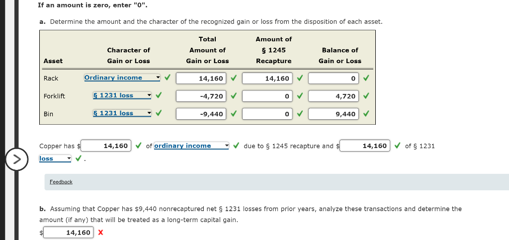  If an amount is zero, enter "O". a. Determine the amount
