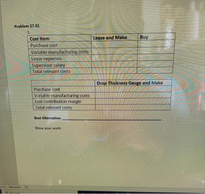 gauge. The segmented income statement for a typical quarter follows. Total Sales