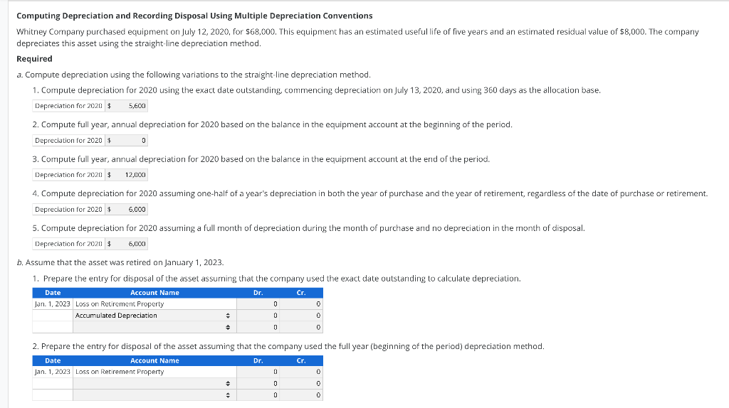 please explain (show work/steps) for part B. Computing Depreciation and Recording