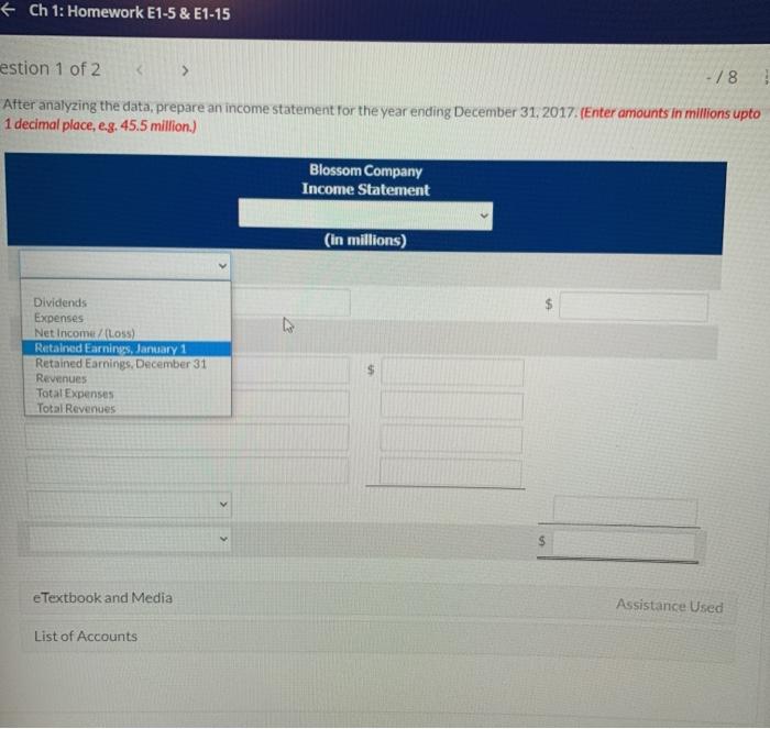 Year Ended December 31, 2017 For the Month Ended December 31, 2017