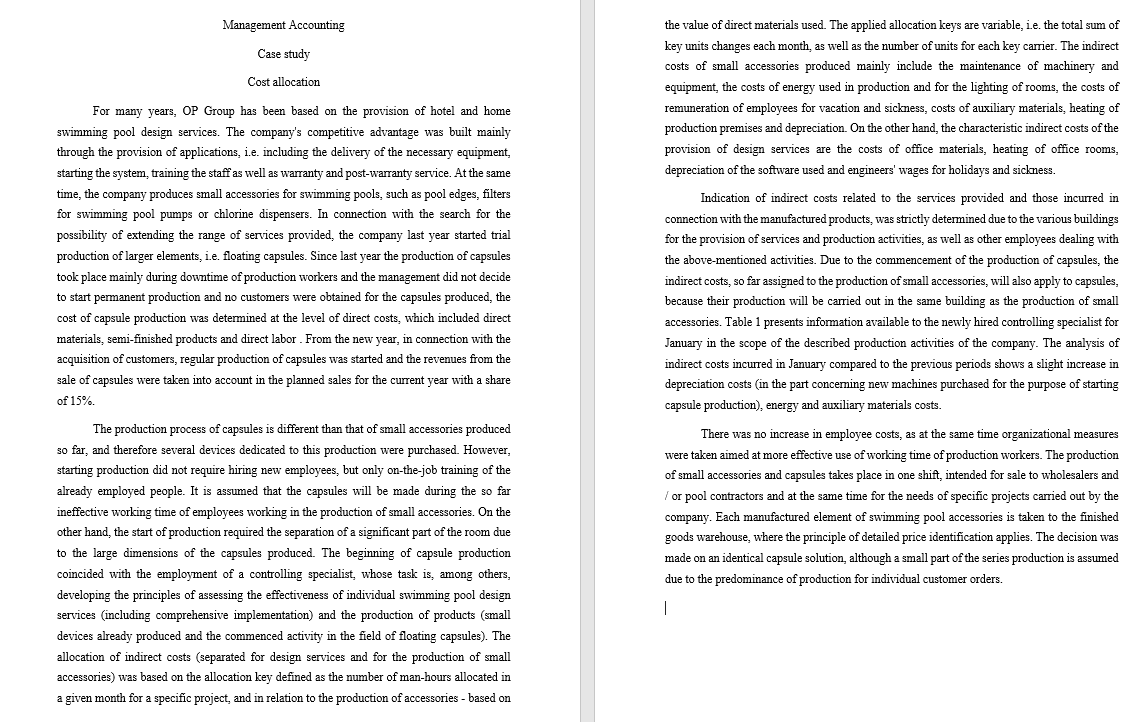 Cost allocation 1. What is the difference between the minimum and maximum