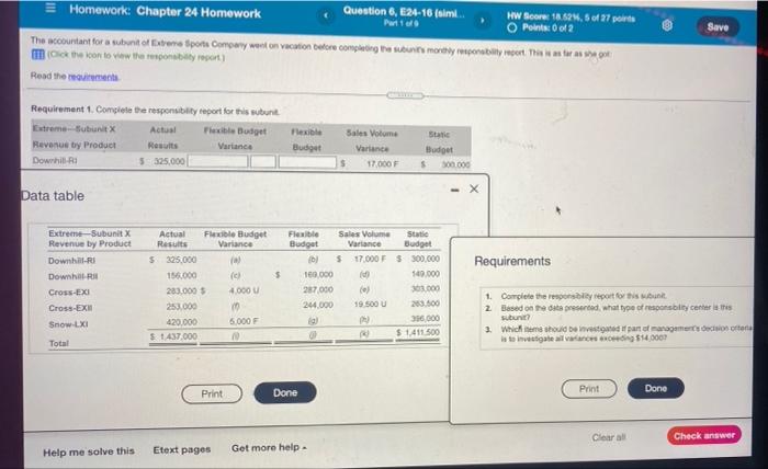  Save Homework: Chapter 24 Homework Question 6, E24-16 (sim. HW Score