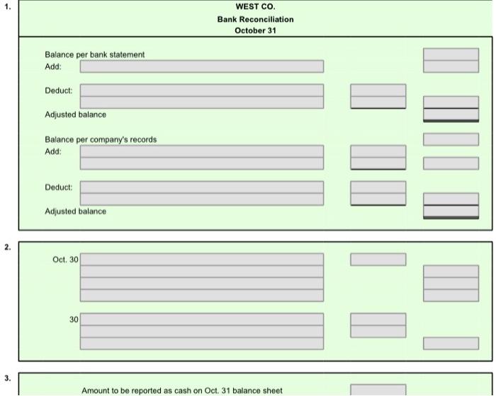 on October 1 indicated a balance of $73,035. During October, the total