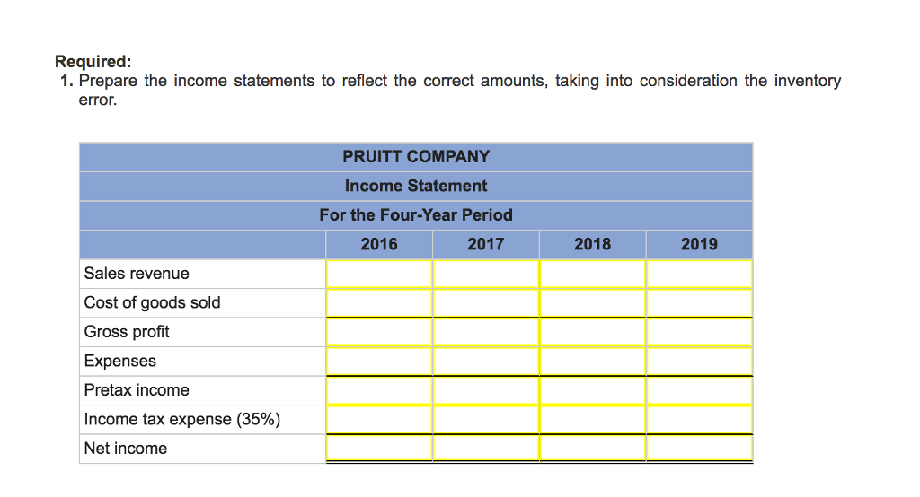 P7-9 (Algo) Analyzing and Interpreting the Effects of Inventory Errors LO7-7 [The