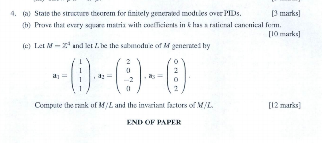 Answers for B & C, please show all working 4. (a)