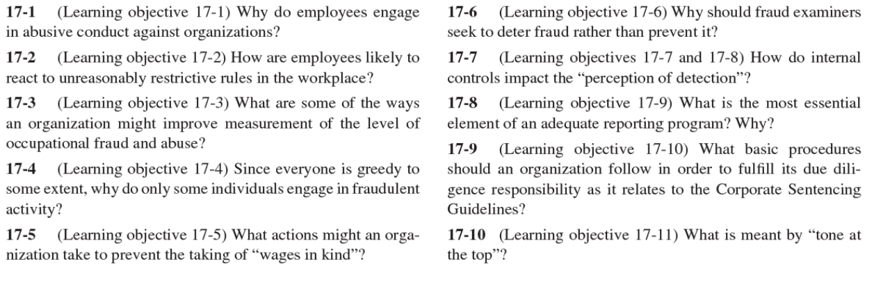 PLEASE ANSWER ALL QUESTIONS!!!!!!!!!!!!!!! 17-1 (Learning objective 17-1) Why do employees engage