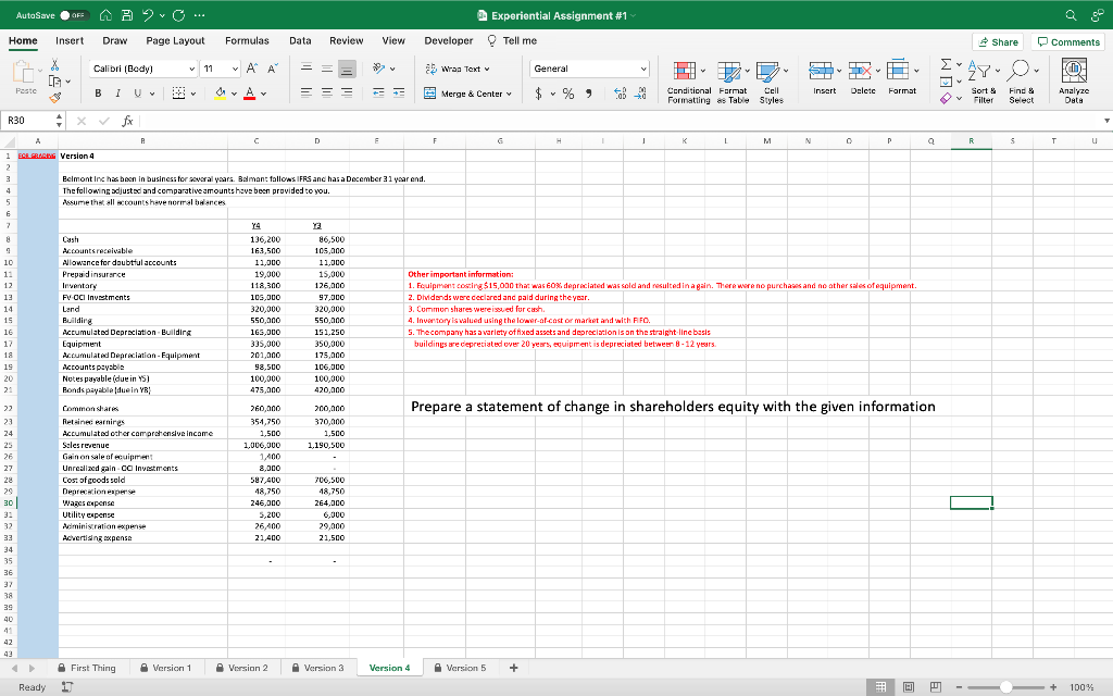 AutoSave AA 2 O... Experiential Assignment #1 Home Insert Draw Page