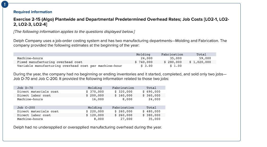 PLEASE ANSWER 2 A B C D ! Required information Exercise 2-15