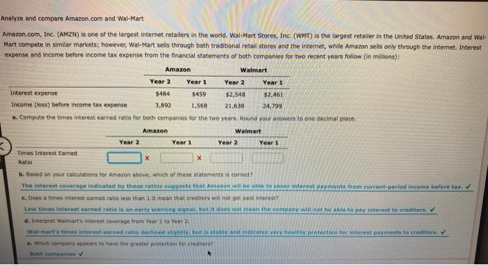 analyze and compare Amazon.com and Wal-Mart Analyze and compare Amazon.com and Wal-Mart