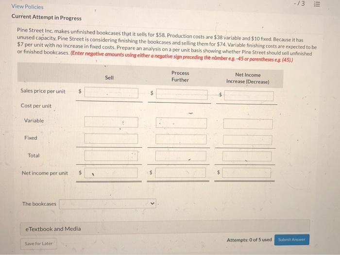  -/3 View Policies Current Attempt in Progress Pine Street Inc. makes