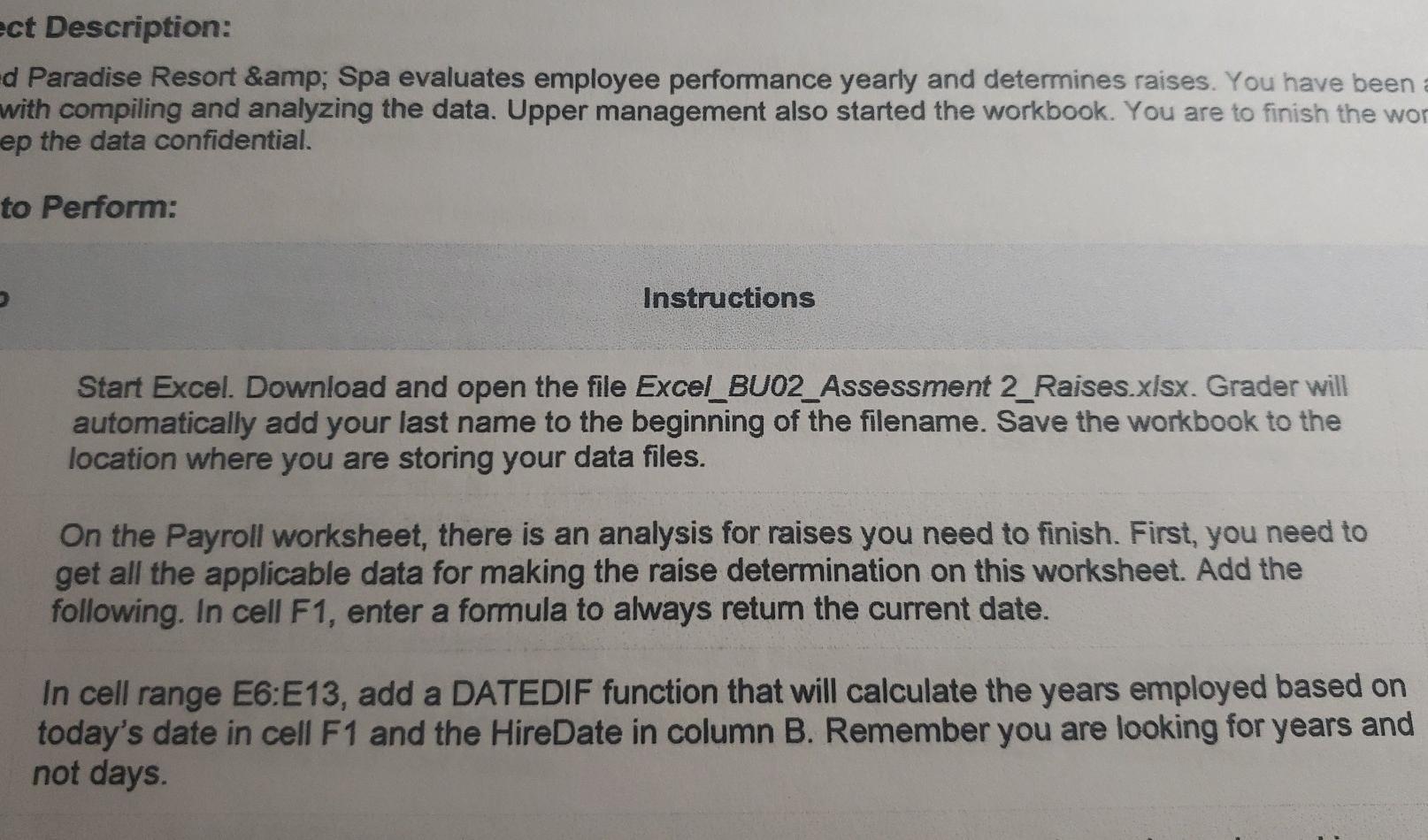  ct Description: d Paradise Resort & Spa evaluates employee performance yearly