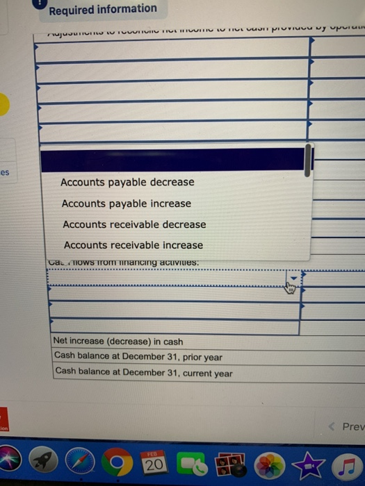 receipts from customers, (3) all purchases of inventory are on credit, (4)