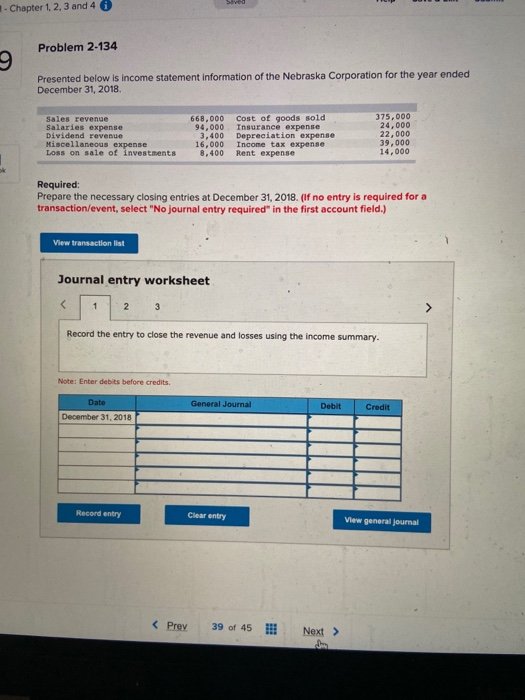  - Chapter 1, 2, 3 and 4 Problem 2-134 9 Presented