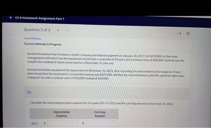 Ch 9 Homework Asswrnent Part Question 3 Of 3 Attempt in P