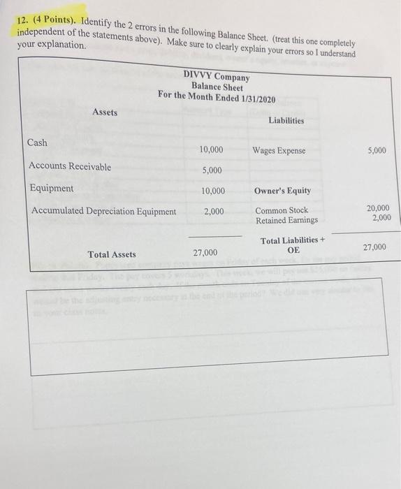 Earnings statement (treat this one completely independent of the statement above). Make