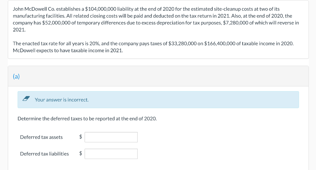  John McDowell Co. establishes a $ 104,000,000 liability at the end